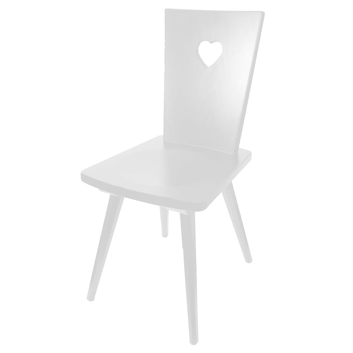 Eleganter Stuhl 'Black or White' | Vollholz Buche | deckend lackiert | Griff herzförmig | in Schwarz oder Weiß erhältlich