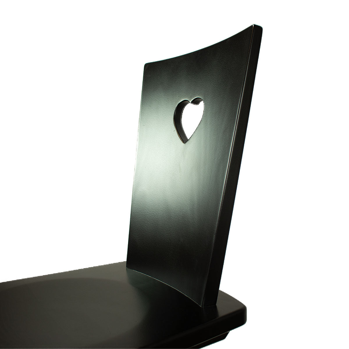 Eleganter Stuhl 'Black or White' | Vollholz Buche | deckend lackiert | Griff herzförmig | in Schwarz oder Weiß erhältlich