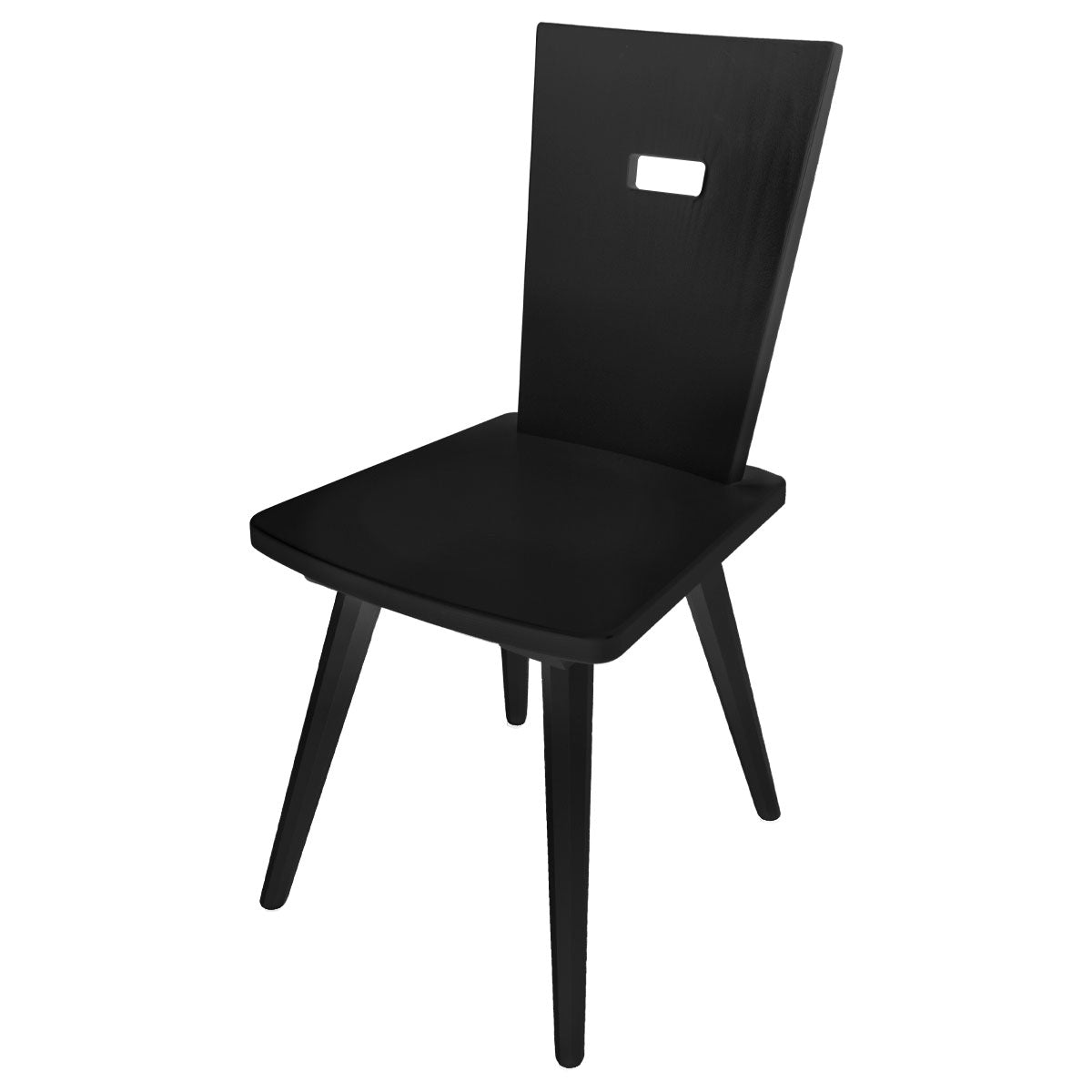 Eleganter Stuhl 'Black or White' | Vollholz Buche | deckend lackiert | Griff rechteckig | in Schwarz oder Weiß erhältlich