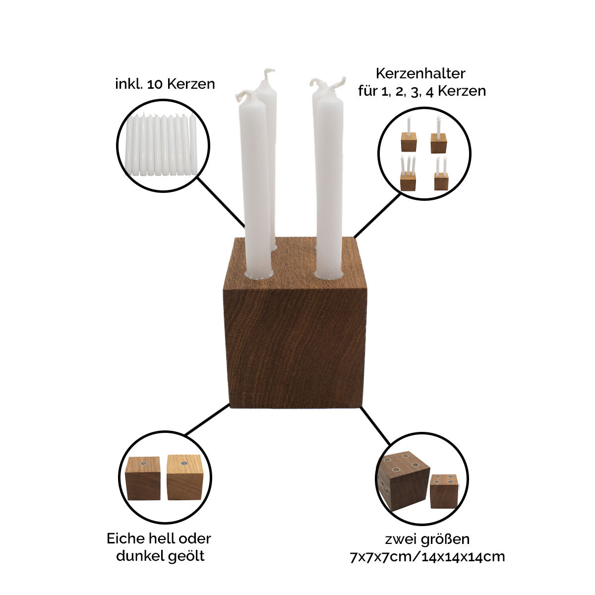Kerzenwürfel ‘Advent und mehr’ in verschiedenen Größen und Ausführungen