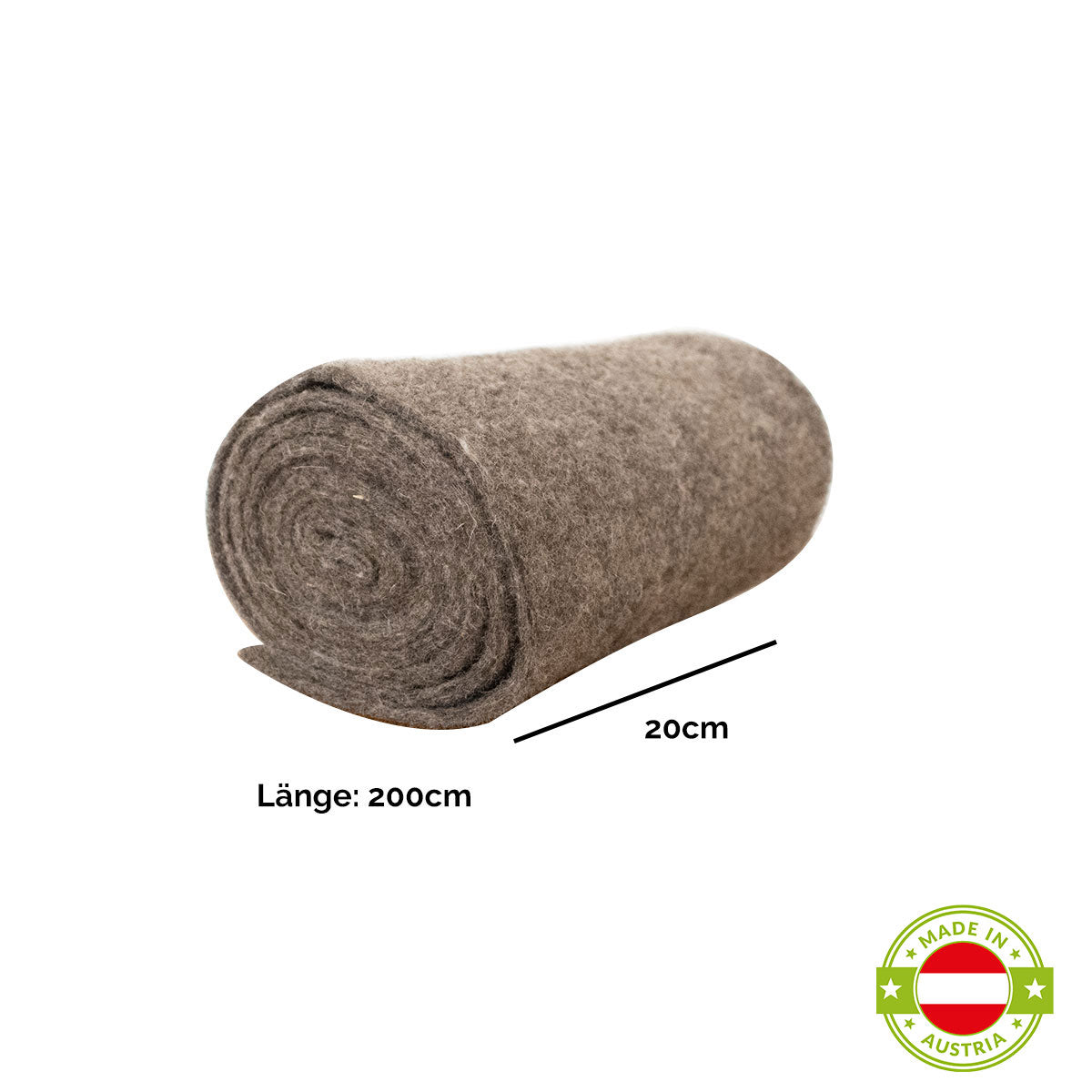 Farbige Winterschutzmatte aus reinem Schafwollfilz | in verschiedenen Farben | 20 x 200 x 0,3 cm | 300 g/m² | Naturprodukt