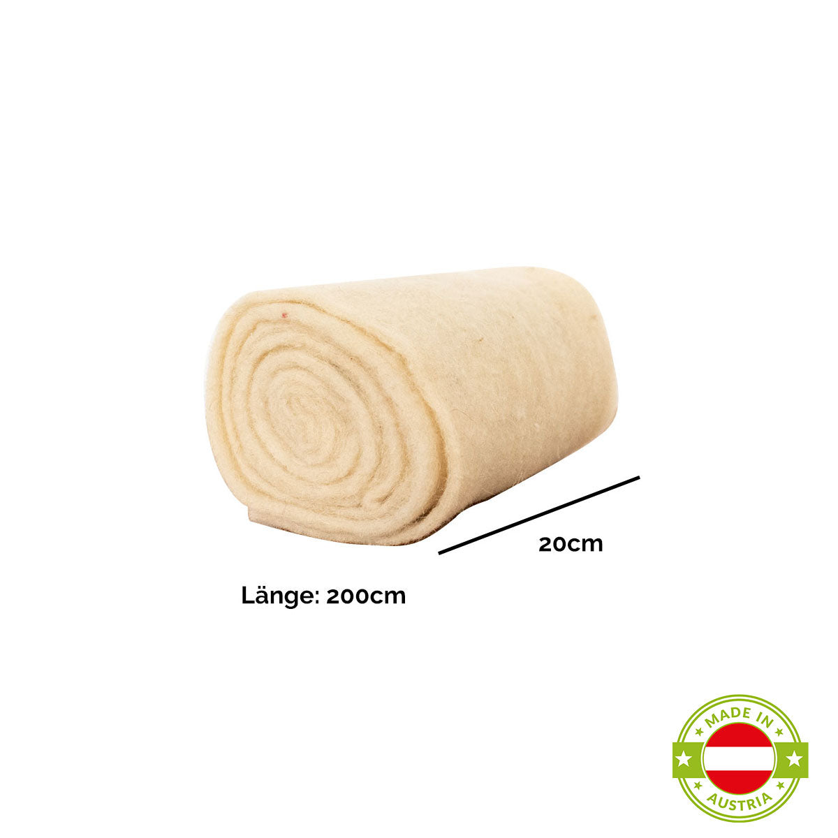 Farbige Winterschutzmatte aus reinem Schafwollfilz | in verschiedenen Farben | 20 x 200 x 0,3 cm | 300 g/m² | Naturprodukt