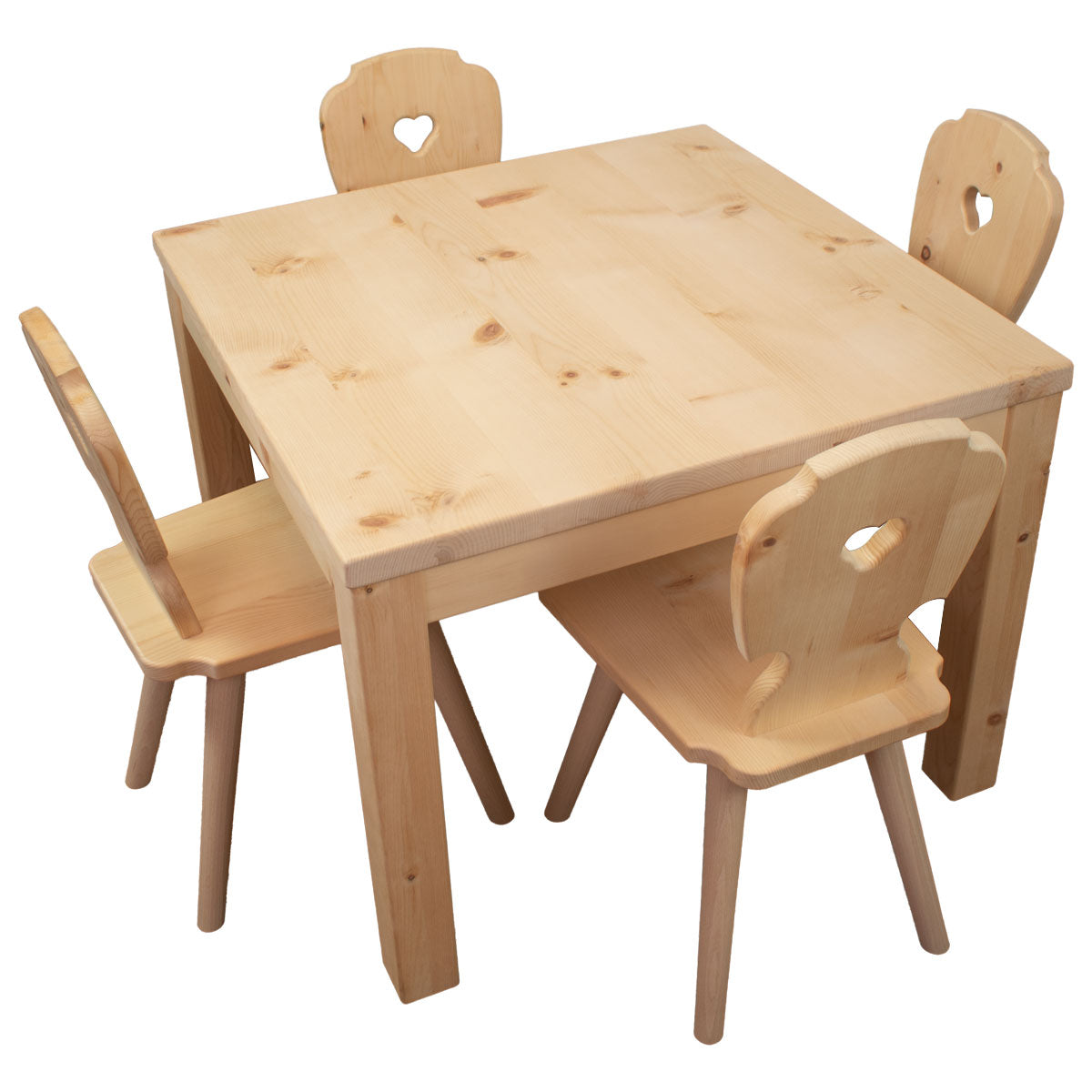 Kindertisch aus Zirbenholz ‘Sweetheart’ | 70 x 70 x 53 cm | Made in Südtirol