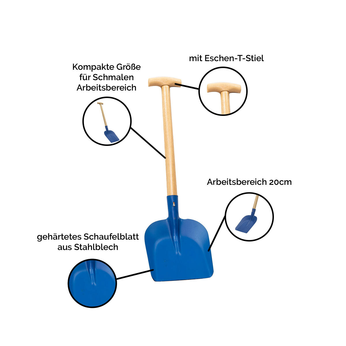 Autoschaufel aus Stahlblech mit T-Griff | Blattbreite 20 cm | für komfortables Schneeschaufeln | Made in Austria