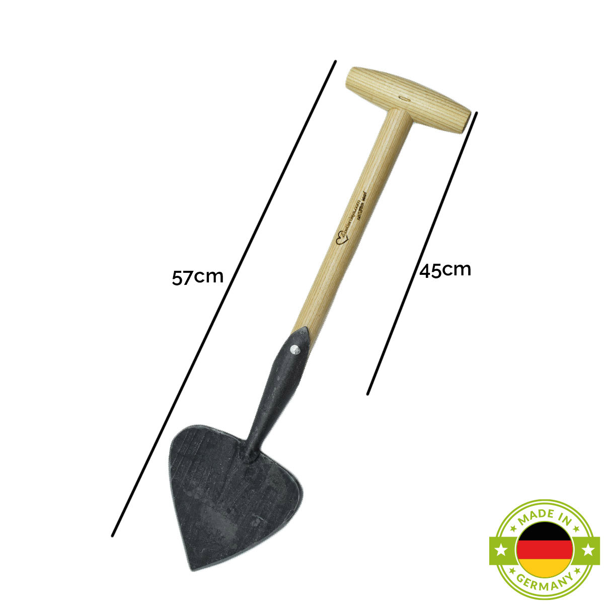 Pfadfinderspaten | aus Schwedenstahl | mit stabilem Eschen-T-Stiel 45 cm | handgeschmiedet in Deutschland