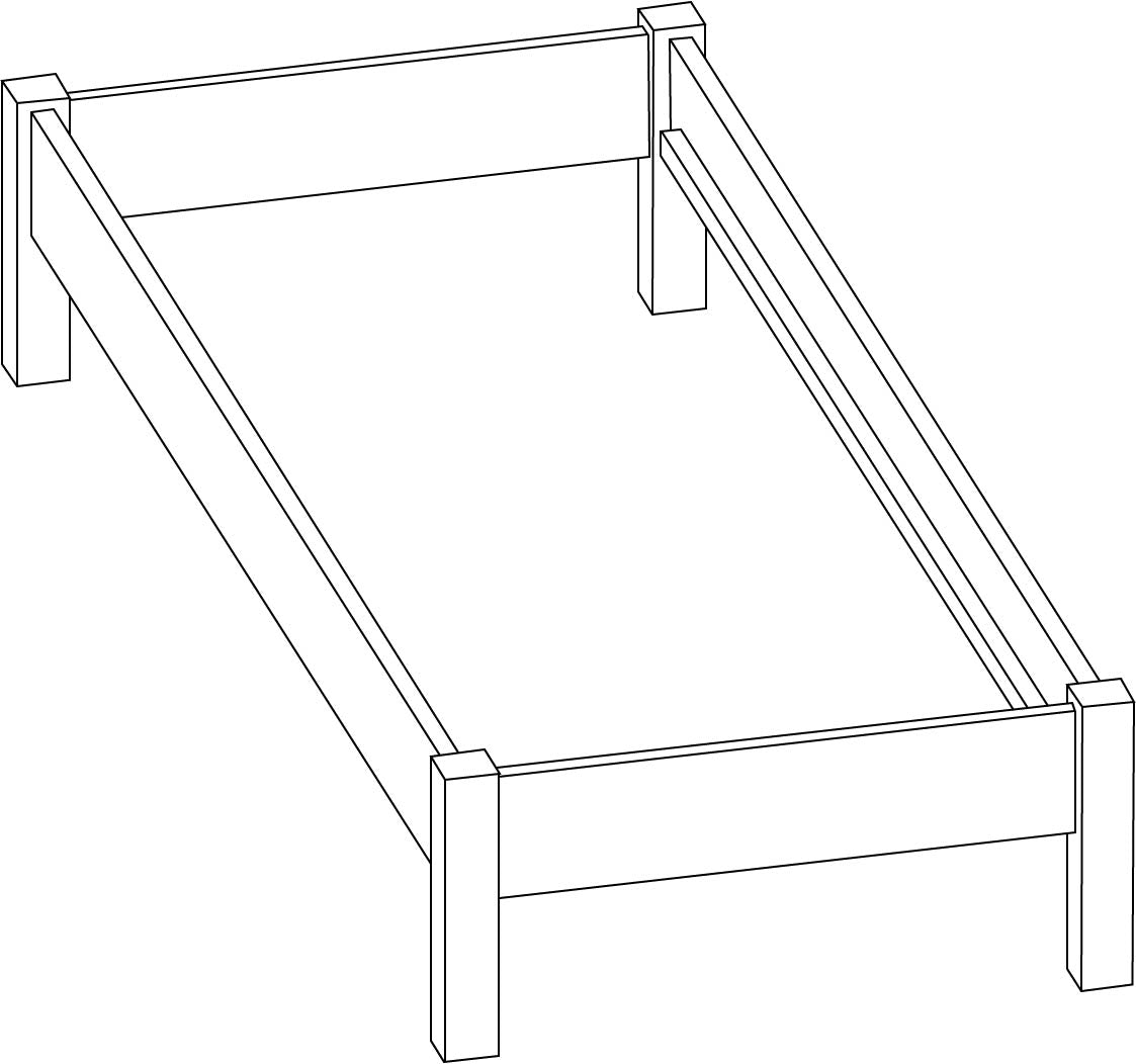 Klassisches Einzelbett 'Dream Base' | B 90 x L 200 cm | verschieden Holzarten | Made in Südtirol