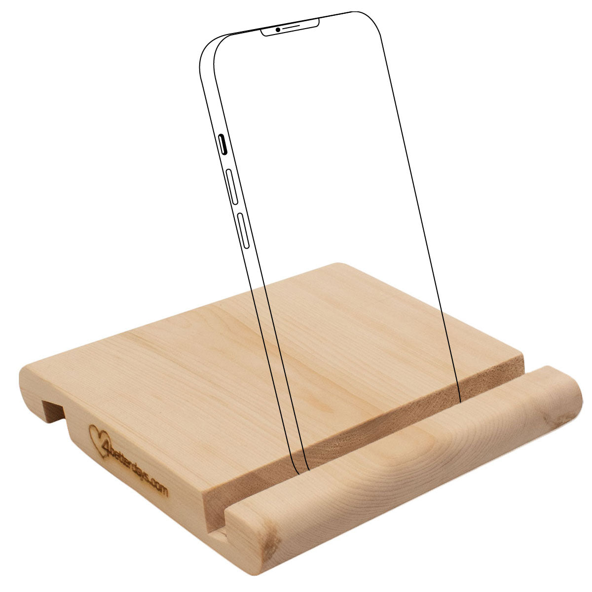 Holz Handyhalter aus Birkenholz - Ständer für Smartphones und Handys