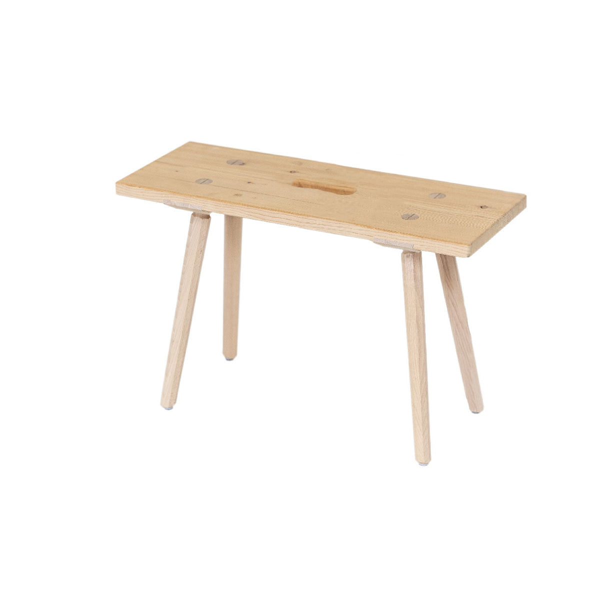 Sitzbank 'Urbank' | Griffloch | massive Zirbe | B 90/100/120 x T 30 x H 46 cm | mit Stuhlbeinen | Made in Austria