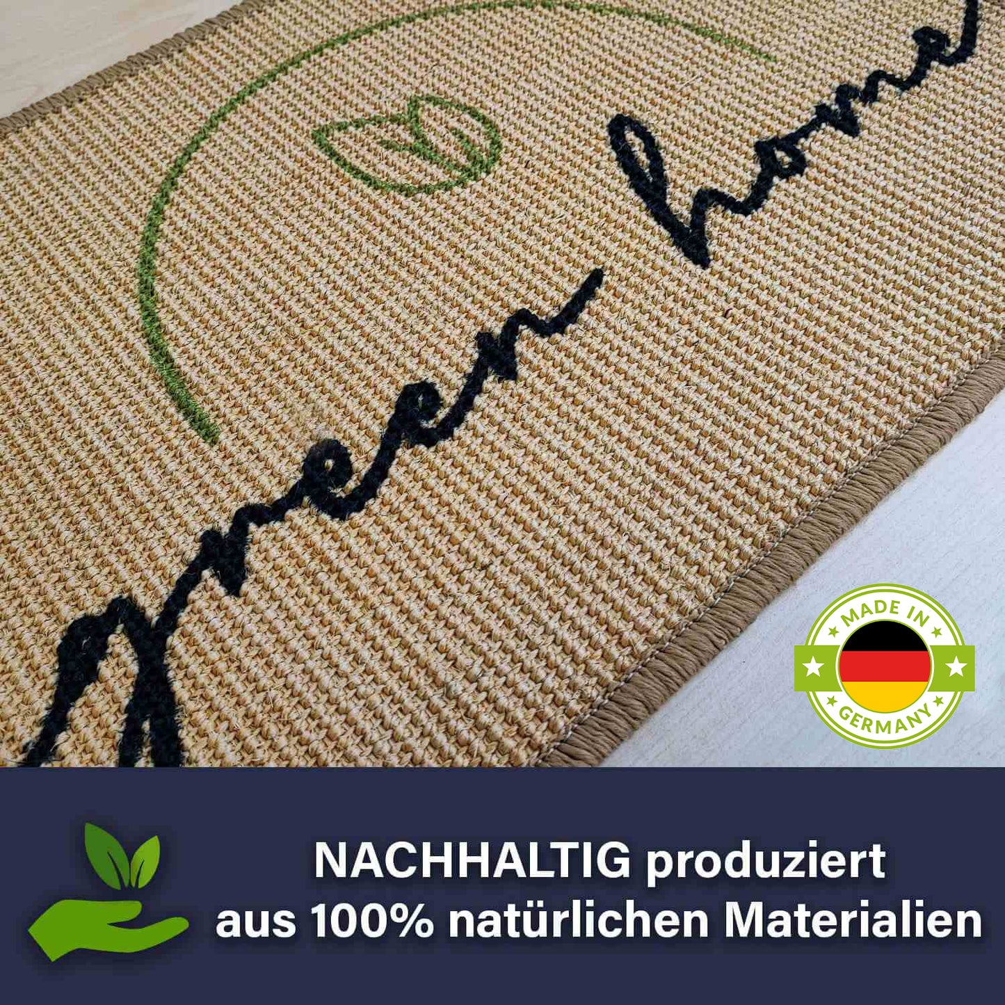 Fußmatte aus Naturmaterial | Sisal | Naturlatex | verschiedene Ausführungen | 100% natürliche Materialien | Made in Germany