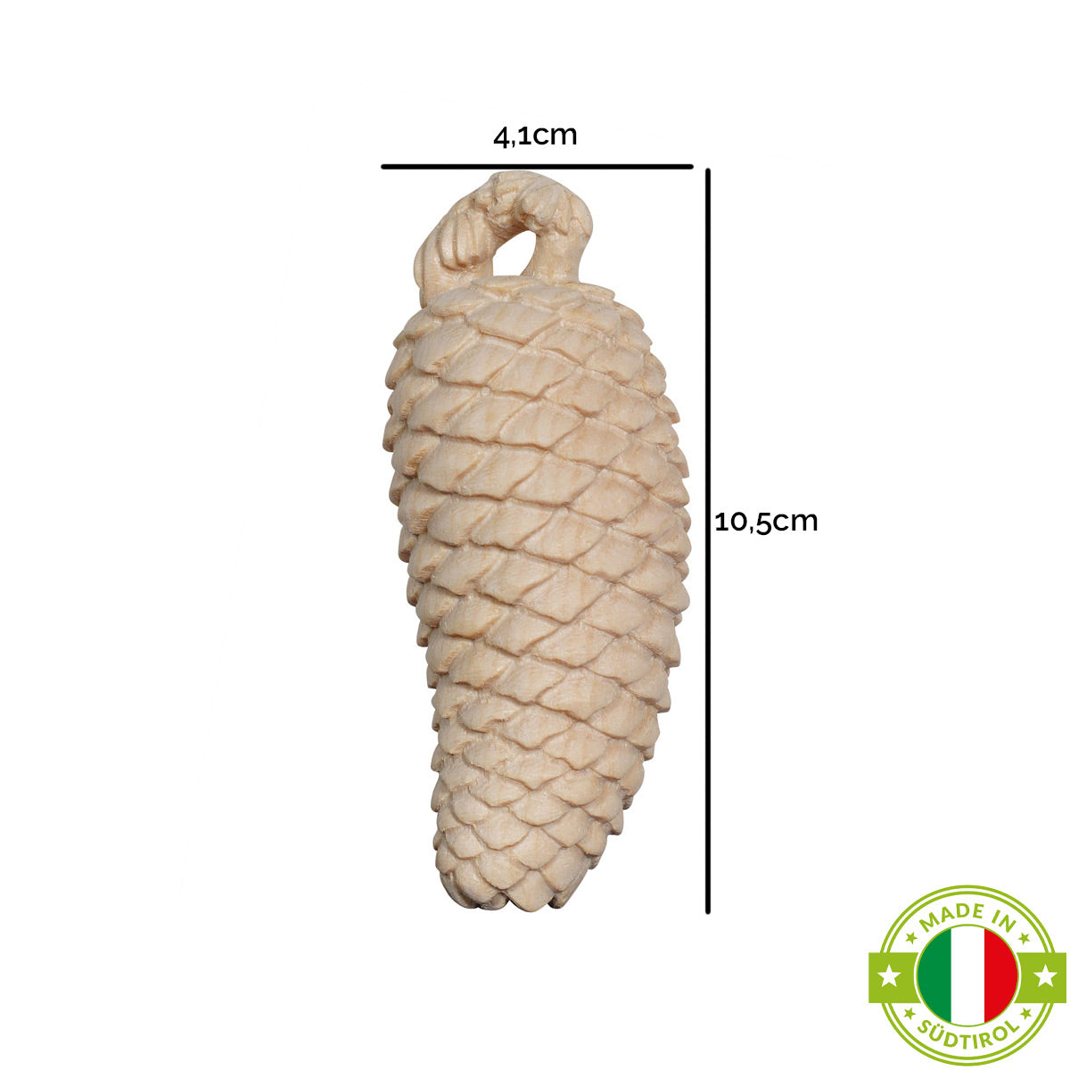 Fichtenzapfen | Massivholz Zirbe | 10,5 x 4,1 cm | Made in Südtirol