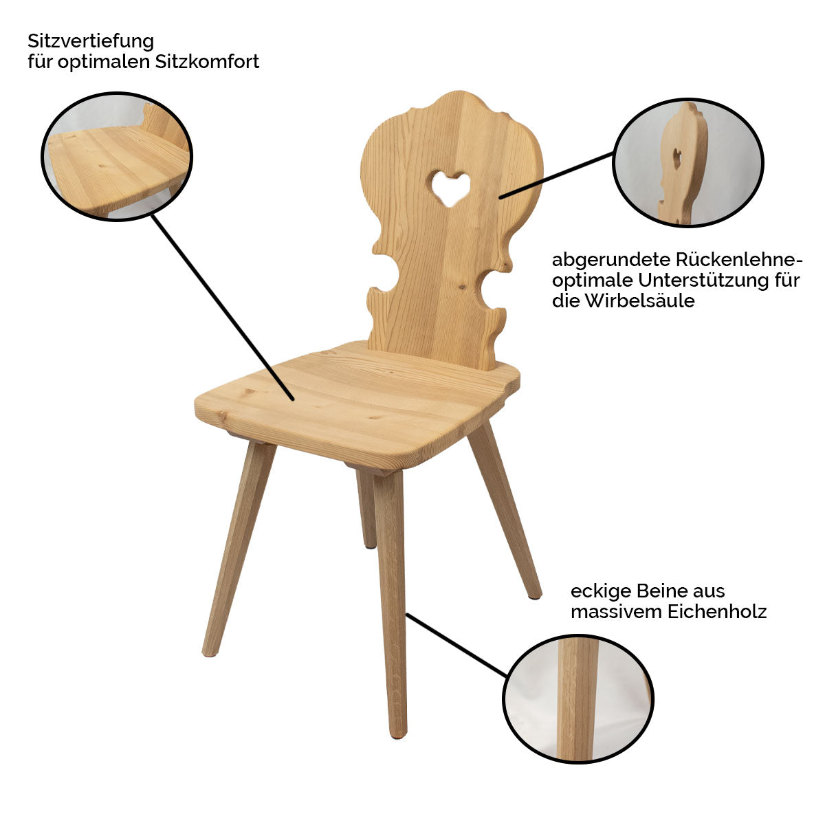 Bauern Stuhl aus Fichte- Küche und Wohnzimmer, Esszimmer