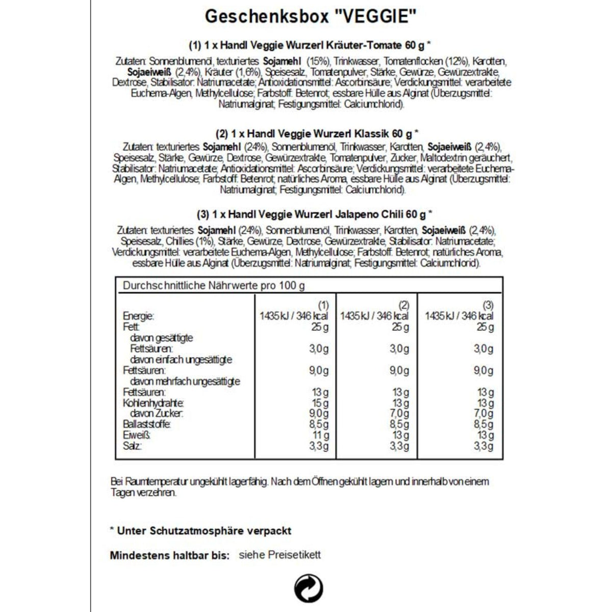 Genussbox 'Veggie' | 6 vegane Würste | 390 g | Geschenkskarton