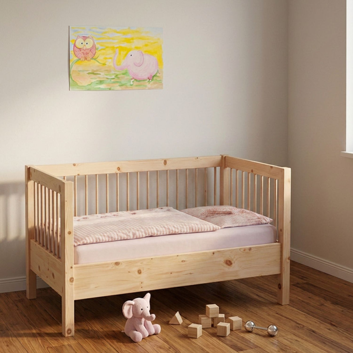 Zirbenbett 'Dreamland Shelter' | Das 'mitwachsende' Gitterbett | inkl. Lattenrost | 70 x140 cm