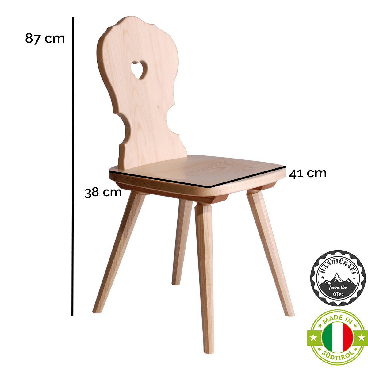 Stuhl aus Massivholz-für Esszimmer, Küche und Wohnzimmer