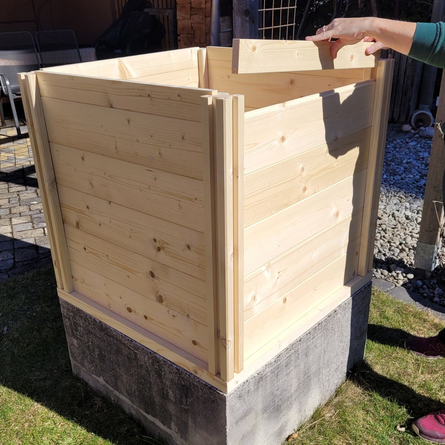 Baukastenbeet 'Modul M1' | Grundmodul | B 80 x T 80 x H 80 cm | Fichte | inkl. Noppenfolie + Wühlmausgitter | Made in Austria
