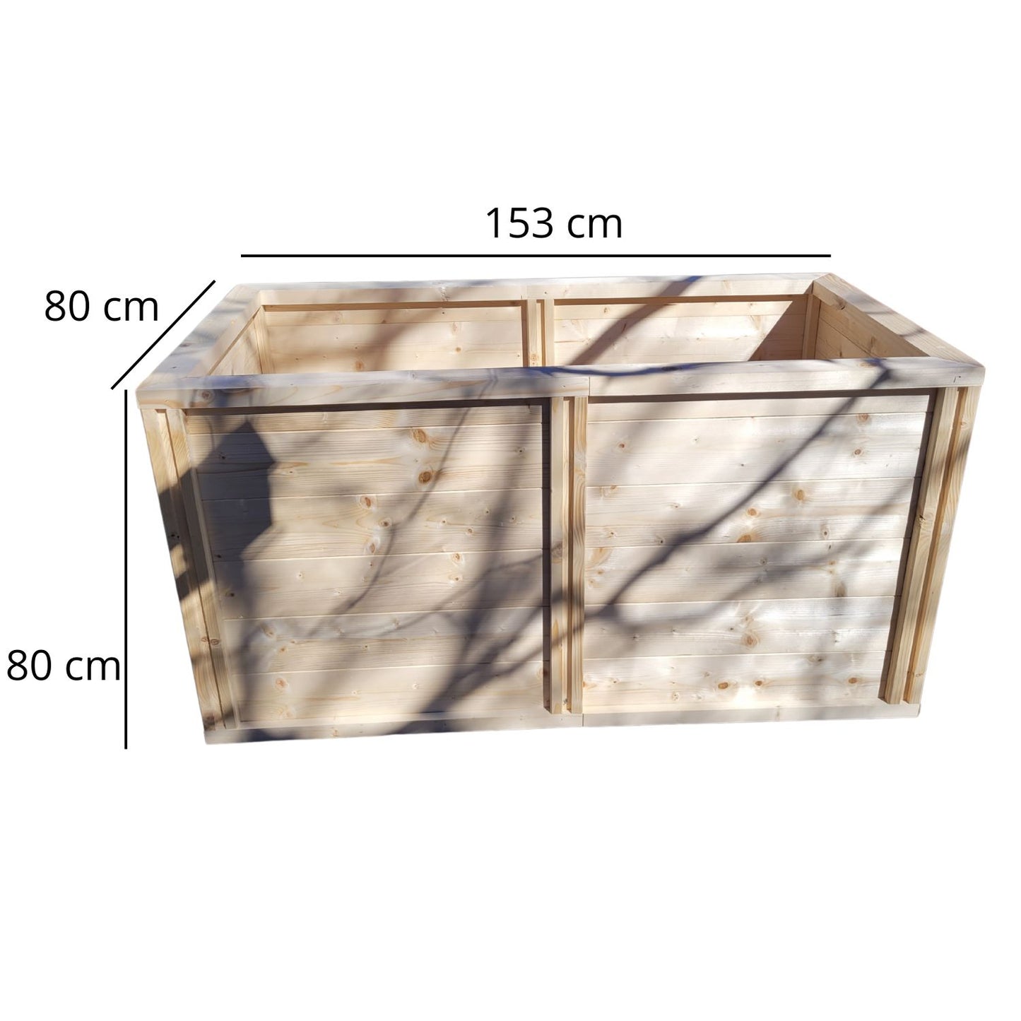 Baukastenbeet 'Modul M2' | Doppelmodul | B 153 x T 80 x H 80 cm | Fichte | inkl. Noppenfolie + Wühlmausgitter | Made in Austria