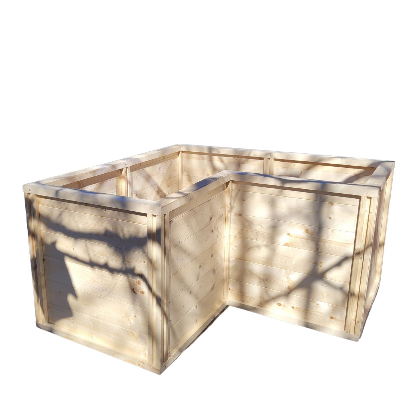 Baukastenbeet 'Modul M3' | Eckmodul | B 153 x T 153 x H 80 cm | Fichte | inkl. Noppenfolie + Wühlmausgitter | Made in Austria