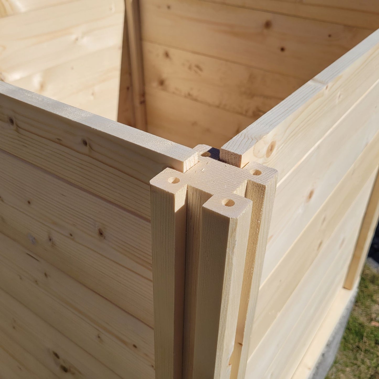 Baukastenbeet 'Modul M2' | Doppelmodul | B 153 x T 80 x H 80 cm | Fichte | inkl. Noppenfolie + Wühlmausgitter | Made in Austria