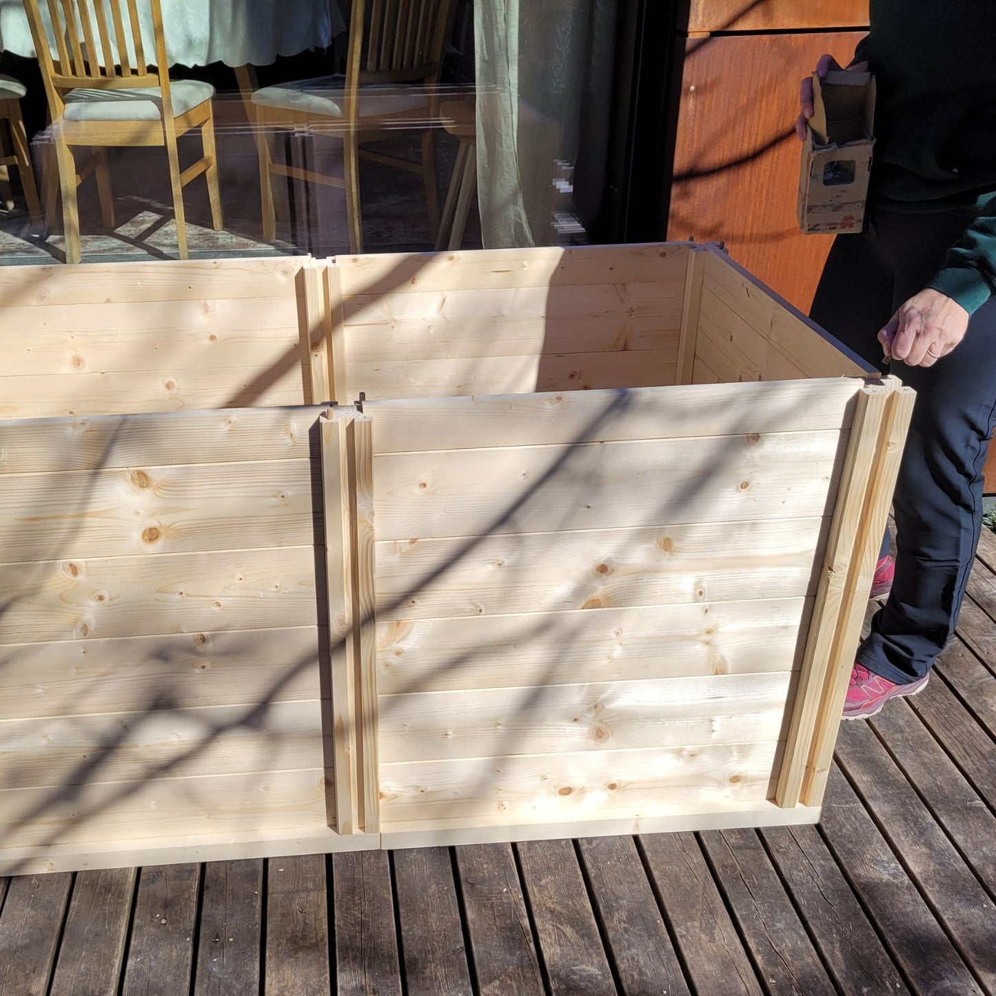Baukastenbeet 'Modul M3' | Eckmodul | B 153 x T 153 x H 80 cm | Fichte | inkl. Noppenfolie + Wühlmausgitter | Made in Austria