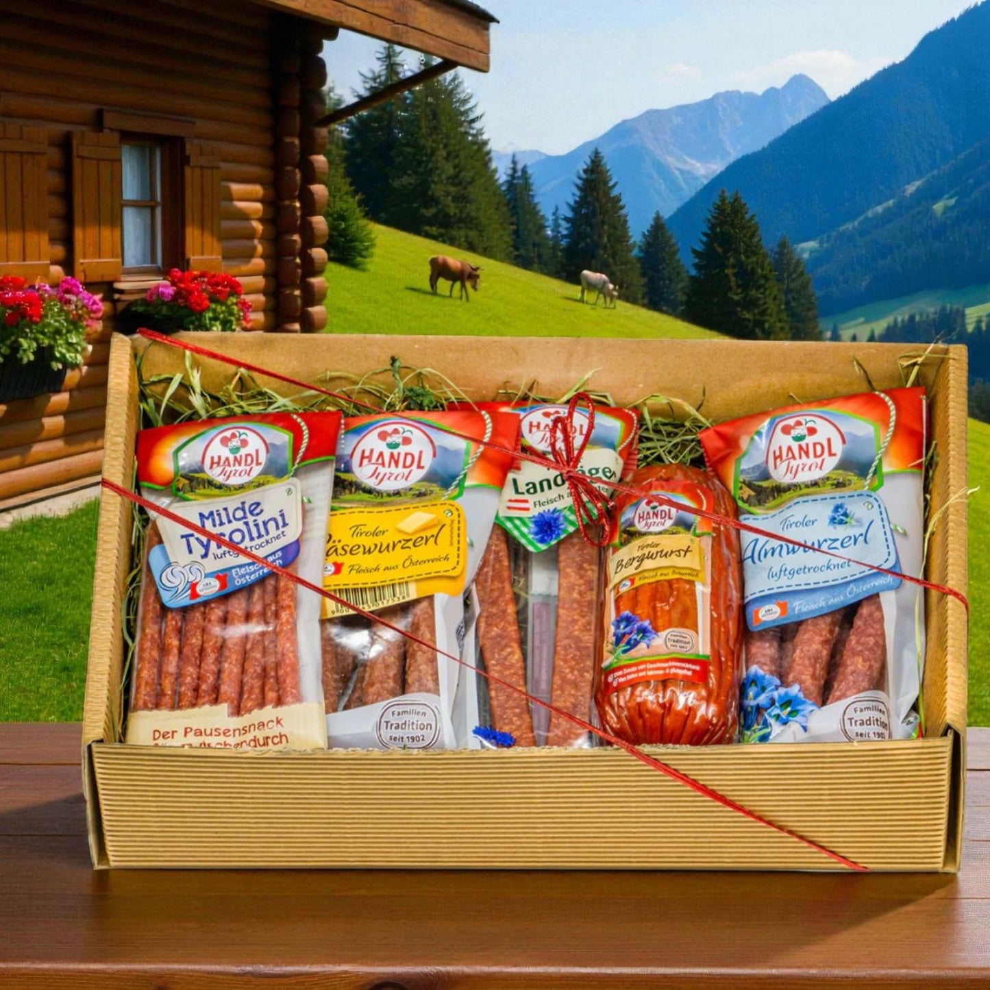 Genussbox 'Pfeffer' | 5 verschiedene Würste | 590 g | im Geschenkskarton | Made in Austria