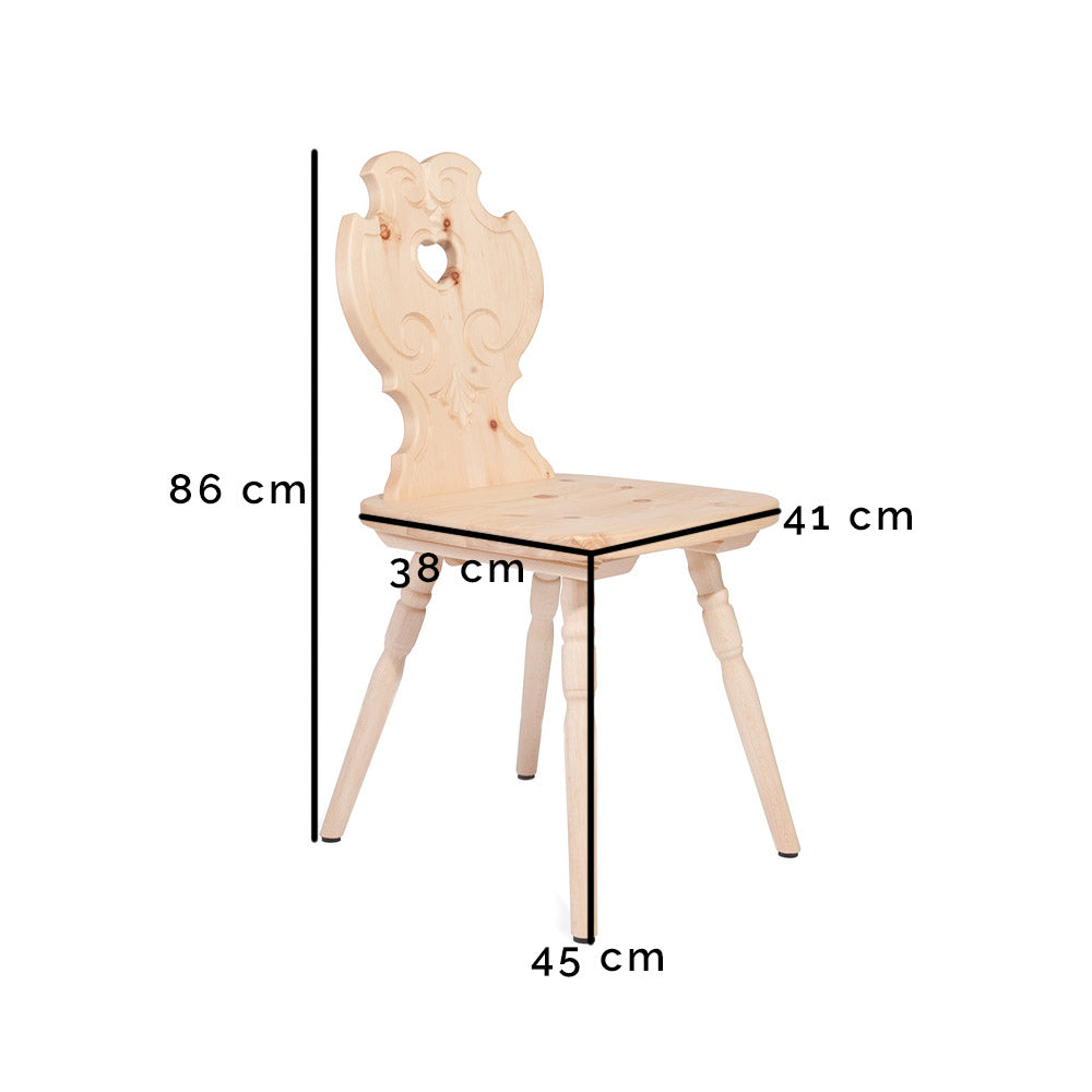 Bauernstuhl aus Zirbe- Wohnzimmer und Küche