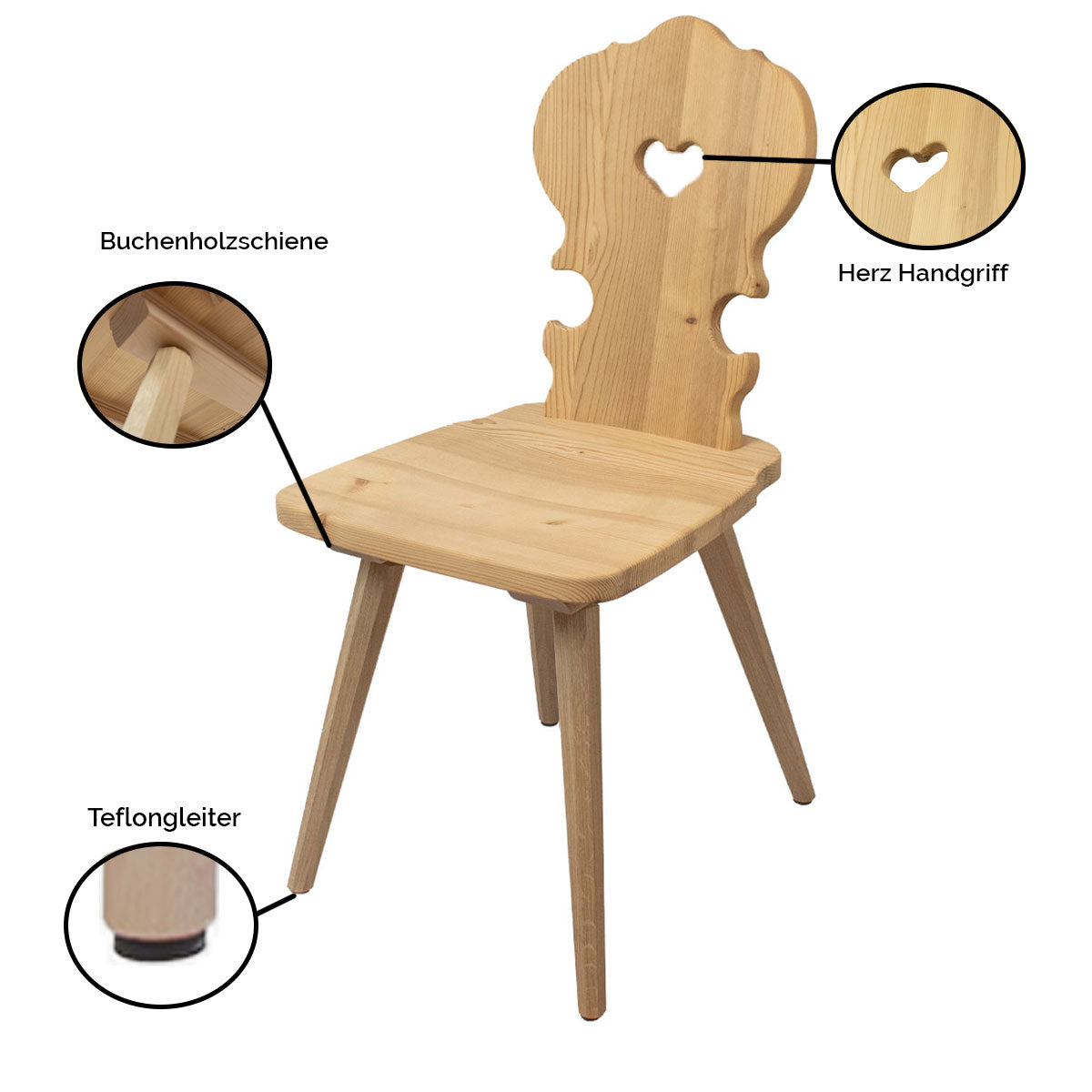 Bauern Stuhl aus Fichte- Küche und Wohnzimmer, Esszimmer