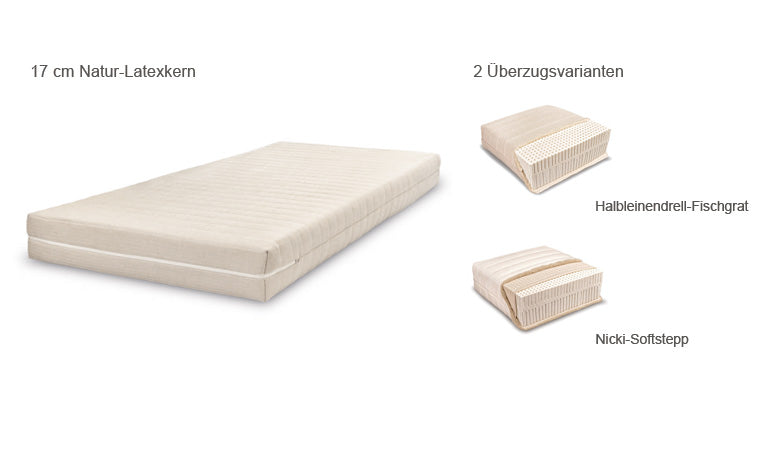 Naturlatexmatratze 'Natura One' 1 Liege-Zone - 17 cm Stärke