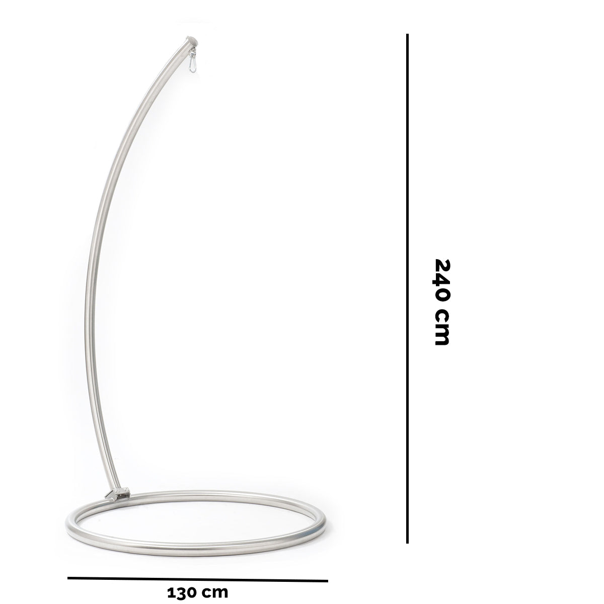 Hängesesselgestell 'Omega' | aus 100% Edelstahl poliert | H 240 x B 130 cm | Handwerksqualität aus Österreich