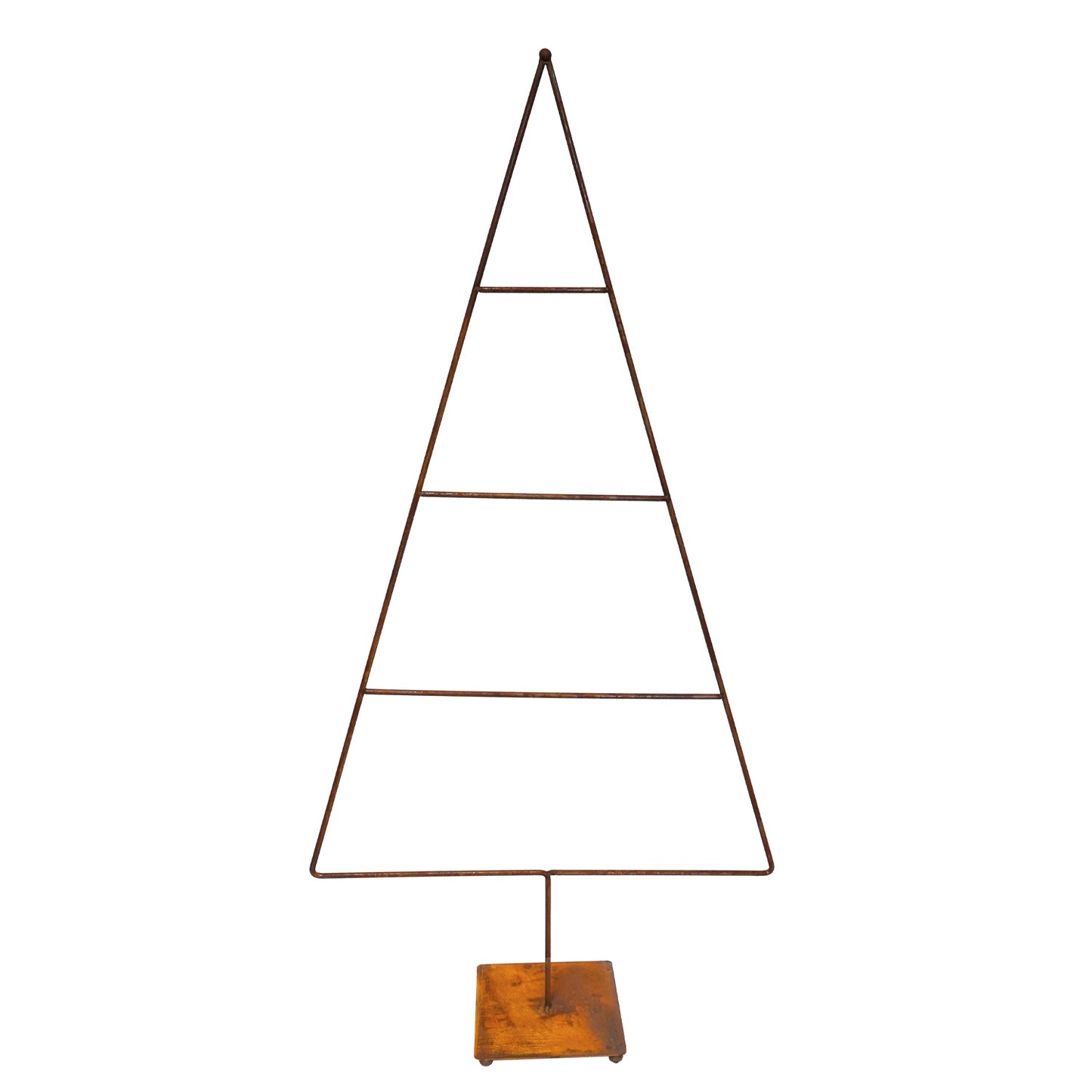 Schlichter Tannenbaum / Weihnachts- und Dekobaum aus Edelrost 'Crossbar' | B 64 x H 130 cm | 3 Querstangen zum Behängen | In- und Outdoor geeignet | Made in Germany