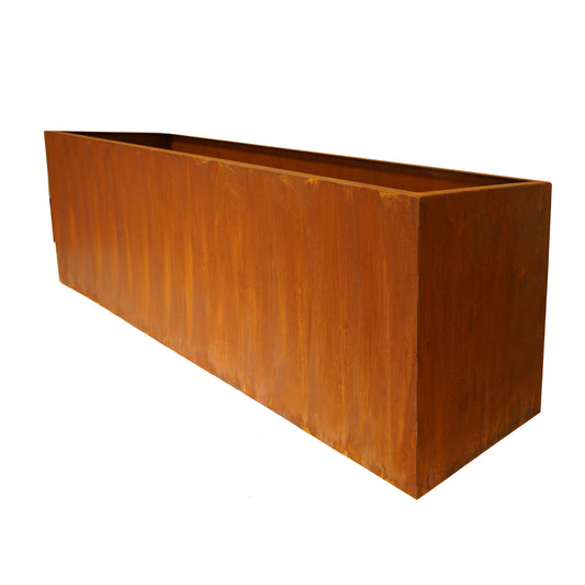 Pflanzeinfassung / Blumentrog 'Border' | Edelrost | inkl. Streben zur Stabilisierung | langlebig | B 200 x T 50 x H 70 cm | Made in Germany