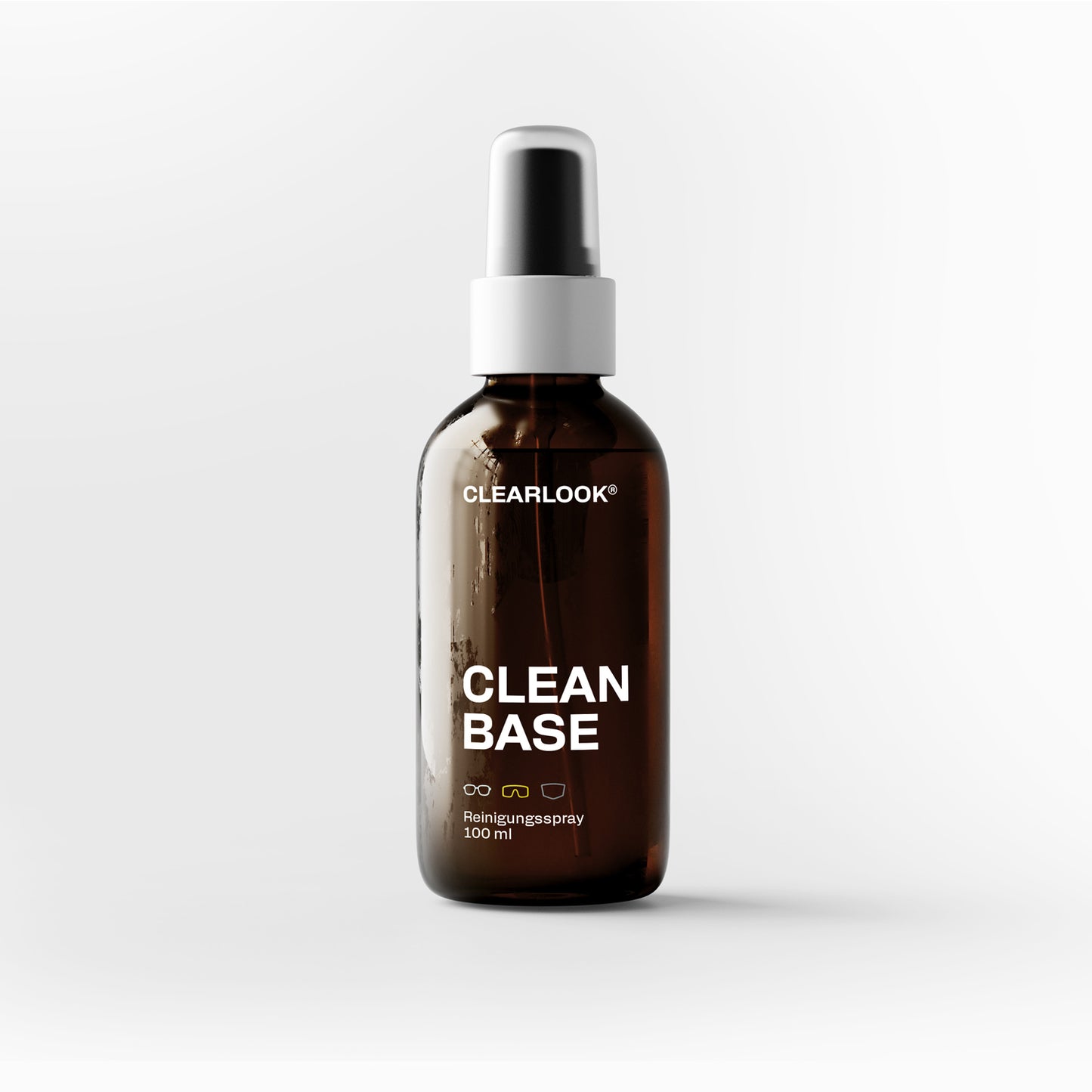 Reinigungsspray 'Clean Base' | in verschiedenen Größen | Glasflasche | für Brille und Visier | echte Seife | Vegan | Made in Austria