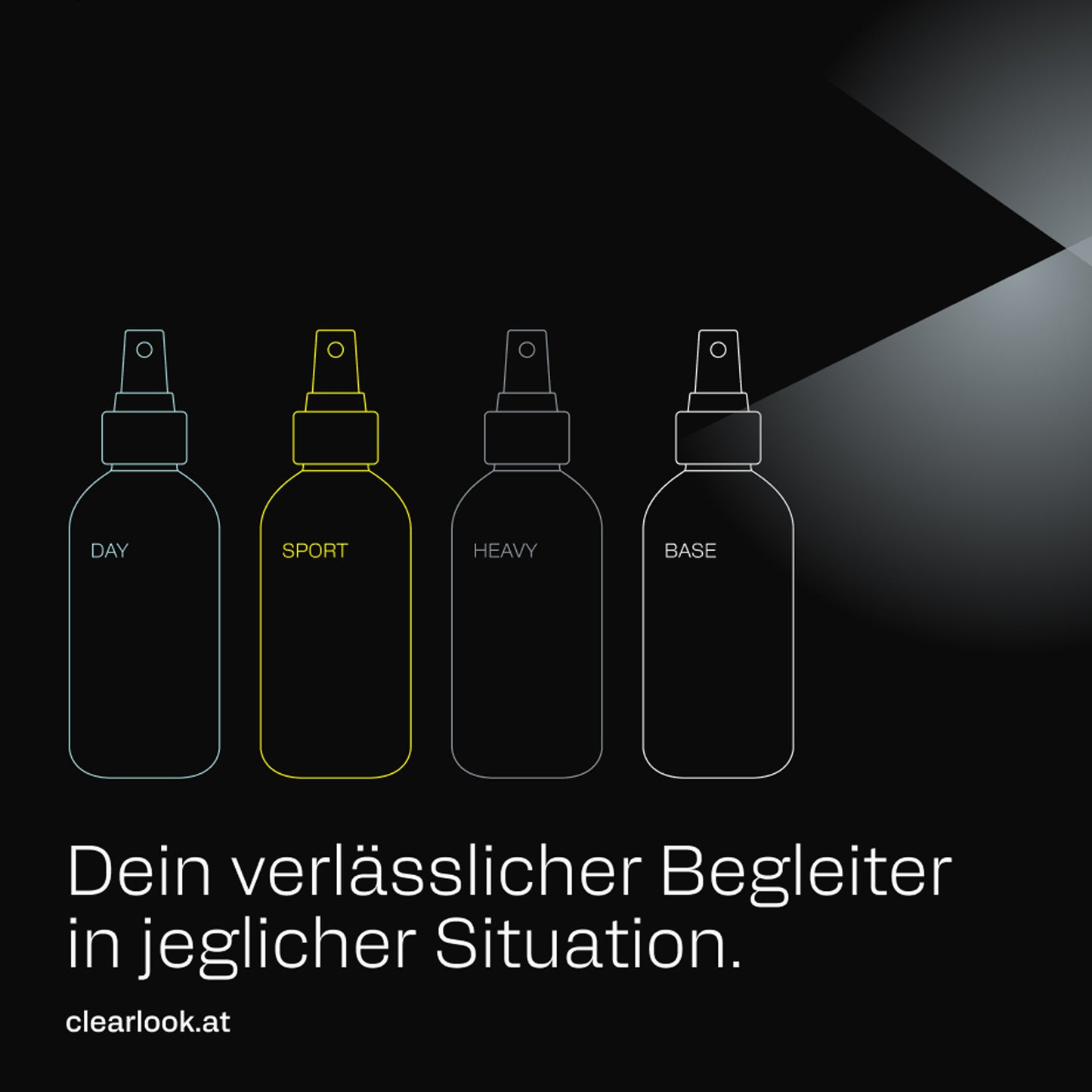 Reinigungsspray 'Clean Base' | in verschiedenen Größen | Glasflasche | für Brille und Visier | echte Seife | Vegan | Made in Austria