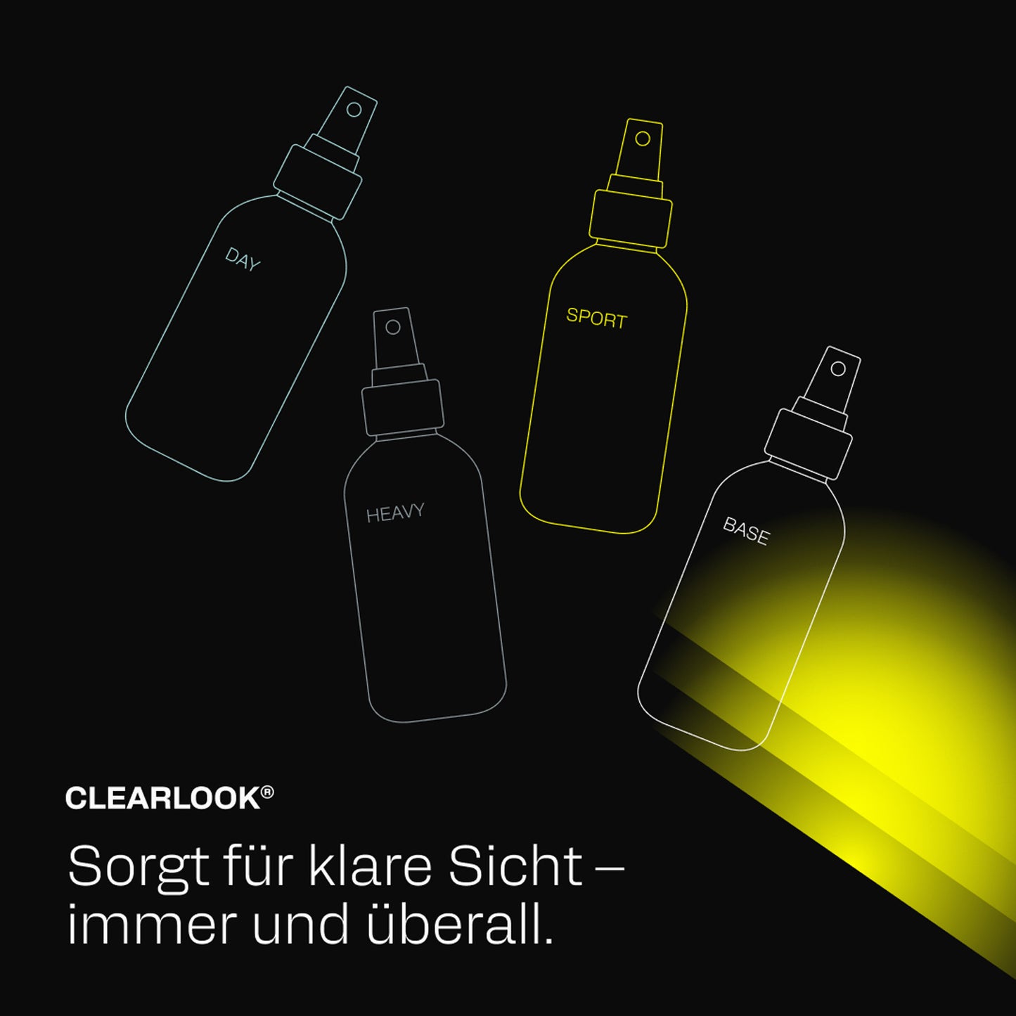 Reinigungsspray 'Clean Base' | in verschiedenen Größen | Glasflasche | für Brille und Visier | echte Seife | Vegan | Made in Austria