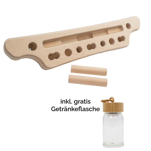 Trainingsboard 'Griff Kraft Germany' | inkl. 2 Sticks & Übungsposter | Birkenholz | inkl. Getränkeflasche 300 ml