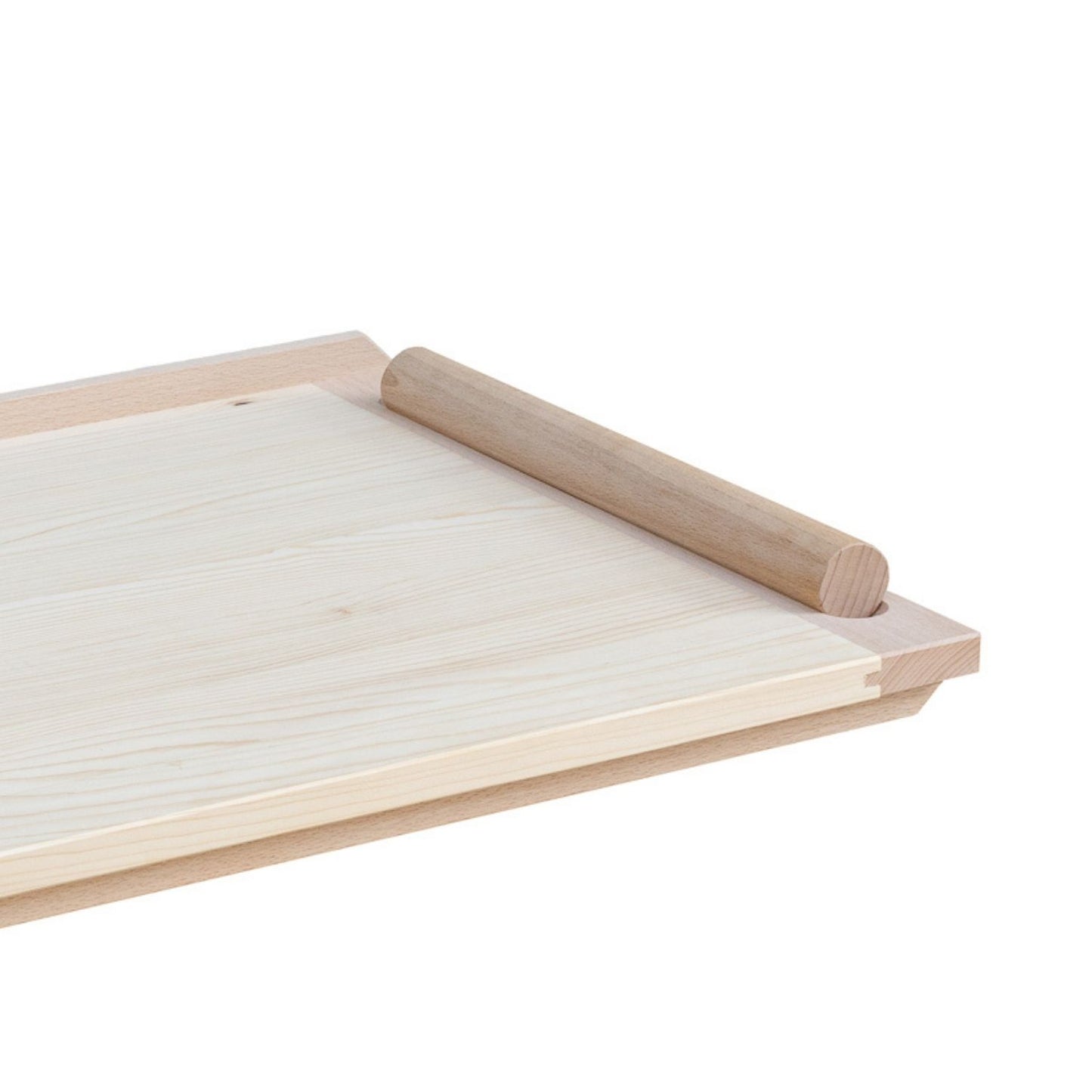 Nudel- / Backbrett '2.0' | inkl. Nudelholz | Vollholz | B 65 x T 47 x H 5 cm | Made in Germany