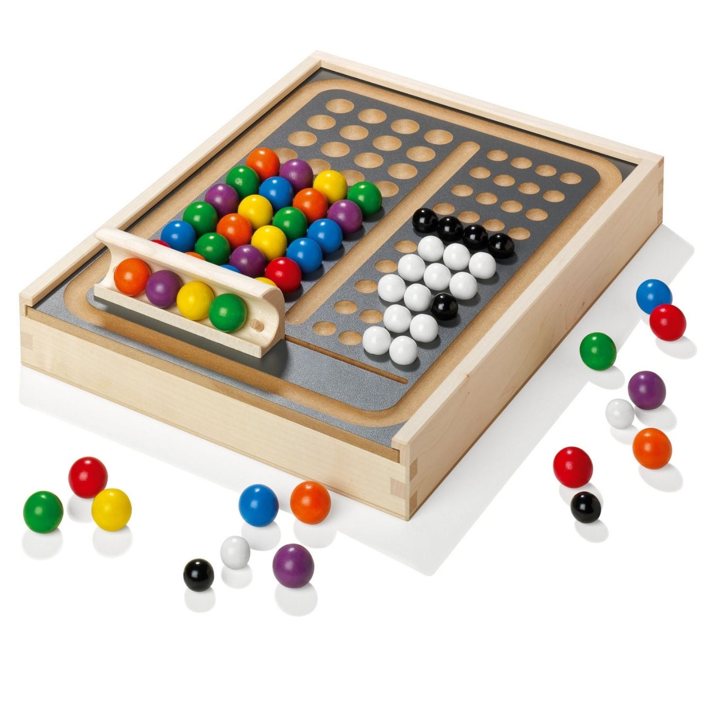Logikspiel 'Kugelgrip' | für 2 Spieler | ab 8 Jahren | inkl. Box | Holz | L 32 x B 24 x H 5 cm | Made in Germany