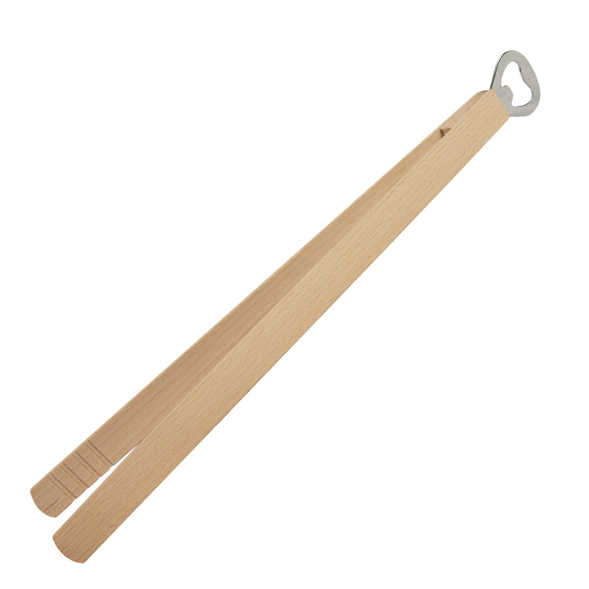 Grillzange aus Buchenholz mit eingebautem Flaschenöffner | 360x55x40 mm | Made in Germany