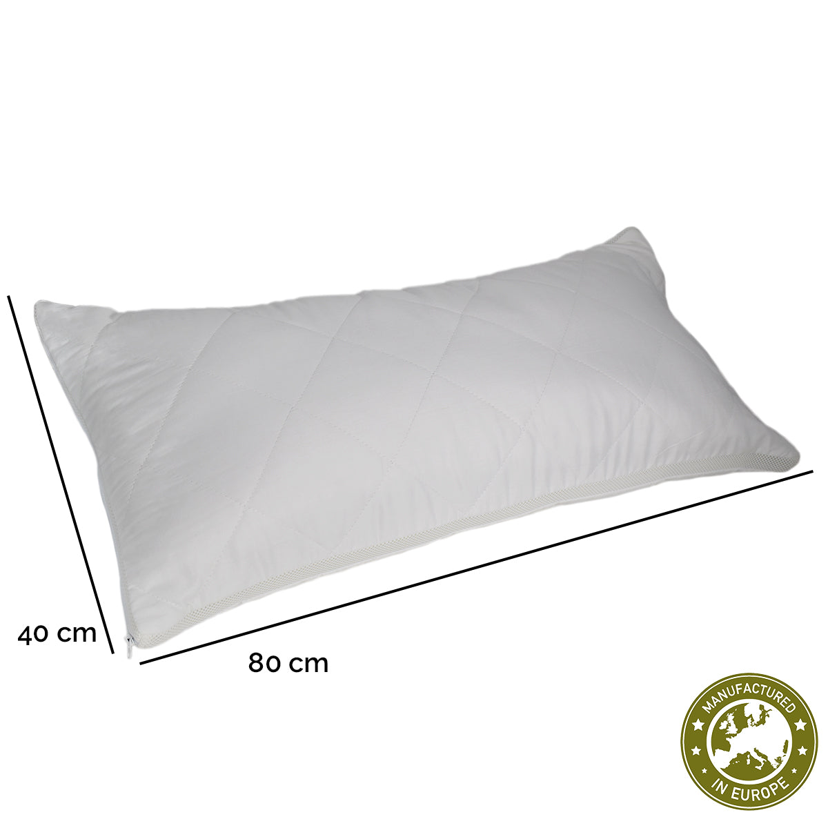 Physionight Duftschlafkissen '2in1' mit natürlicher Dufteinlage Zirbe und Schurwolle | 40 x 80 cm | Baumwollüberzug |Weitere Dufteinlagen optional | waschbar