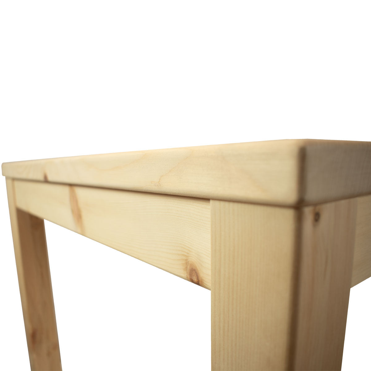 Kinder Sitzgruppe ‘Sweetheart’ | Zirbenholz roh | 1 Tisch L 70 x B 70 x H 63 und 4 Stühle B 30 x T 28 x H 63 cm | Made in Südtirol