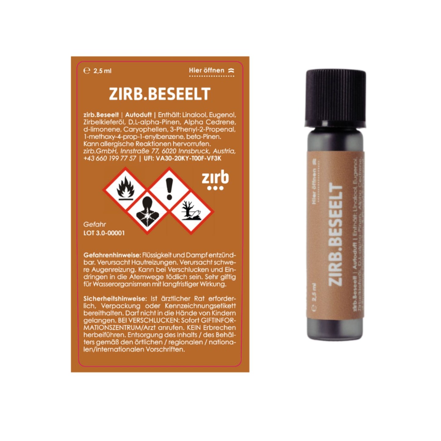 Duftkern | Nachfüllung für Autoduft 'Car' | 25 ml | natürliches ätherisches Öl | verschiedene Duftnoten | Made in Austria