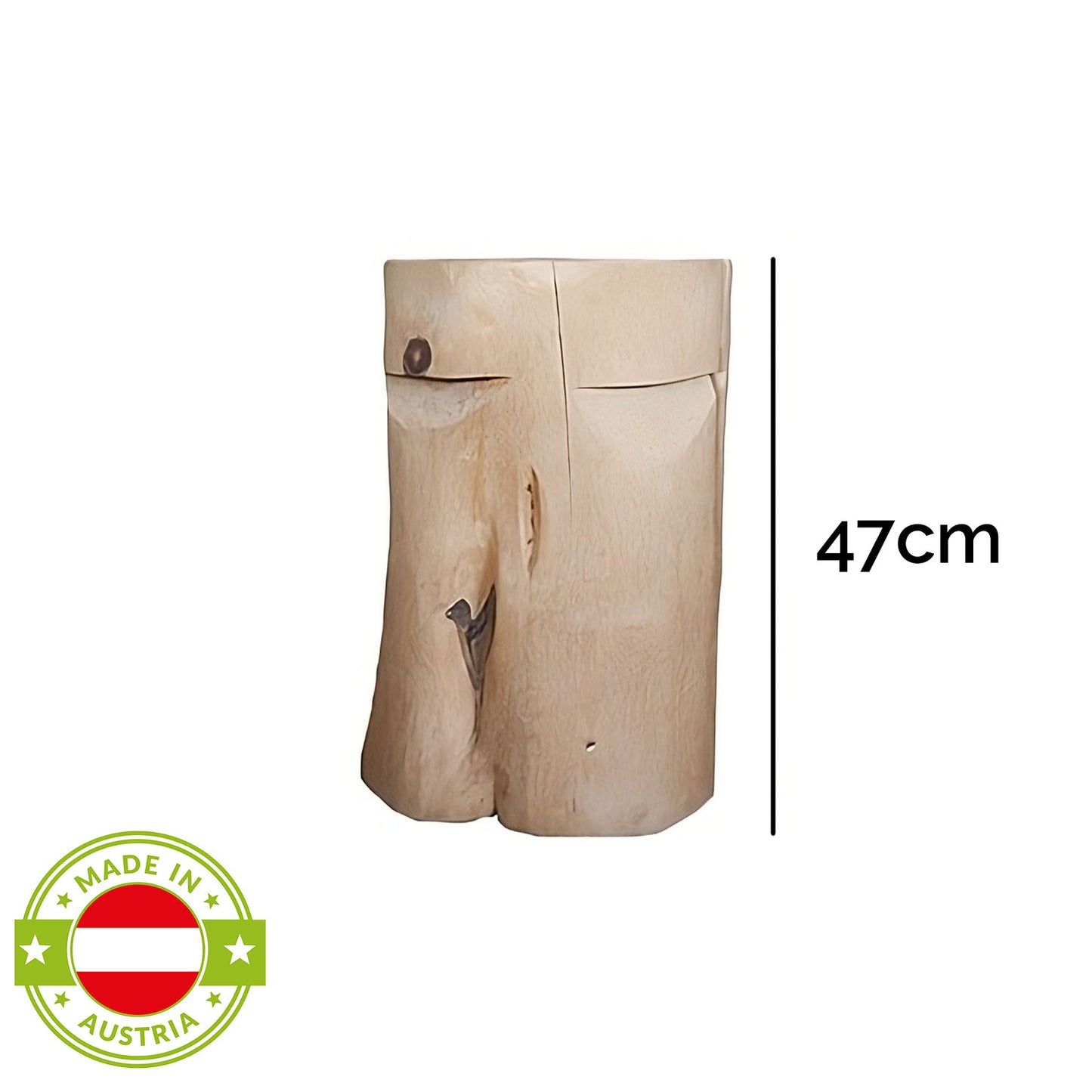 Massiver Hocker / Couchtisch 'Chalet-Buddy Boris' | Fichtenholz | DM 35 x H 47 cm | Tragegriff | Made in Austria
