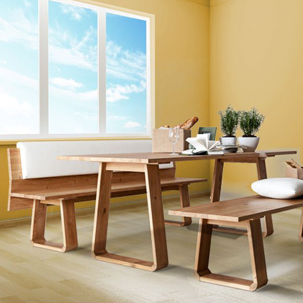 Massivholzbank 'Look' | mit Rückenlehne | in Zirbe, Fichte, Eiche, Buche, Nuss | B 100/200 x T 51 x H 81 cm | Made in Südtirol