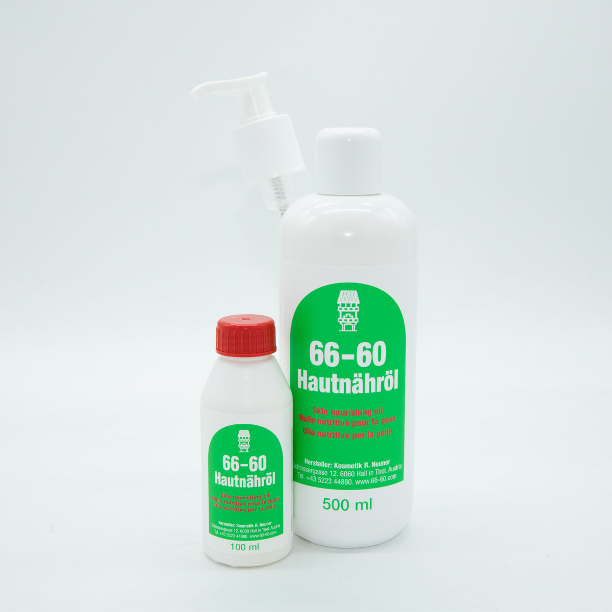 Set Hautnähröl 66-60 die sanfte Pflegeemulsion mit Vitamin E Set 500 ml und 100 ml