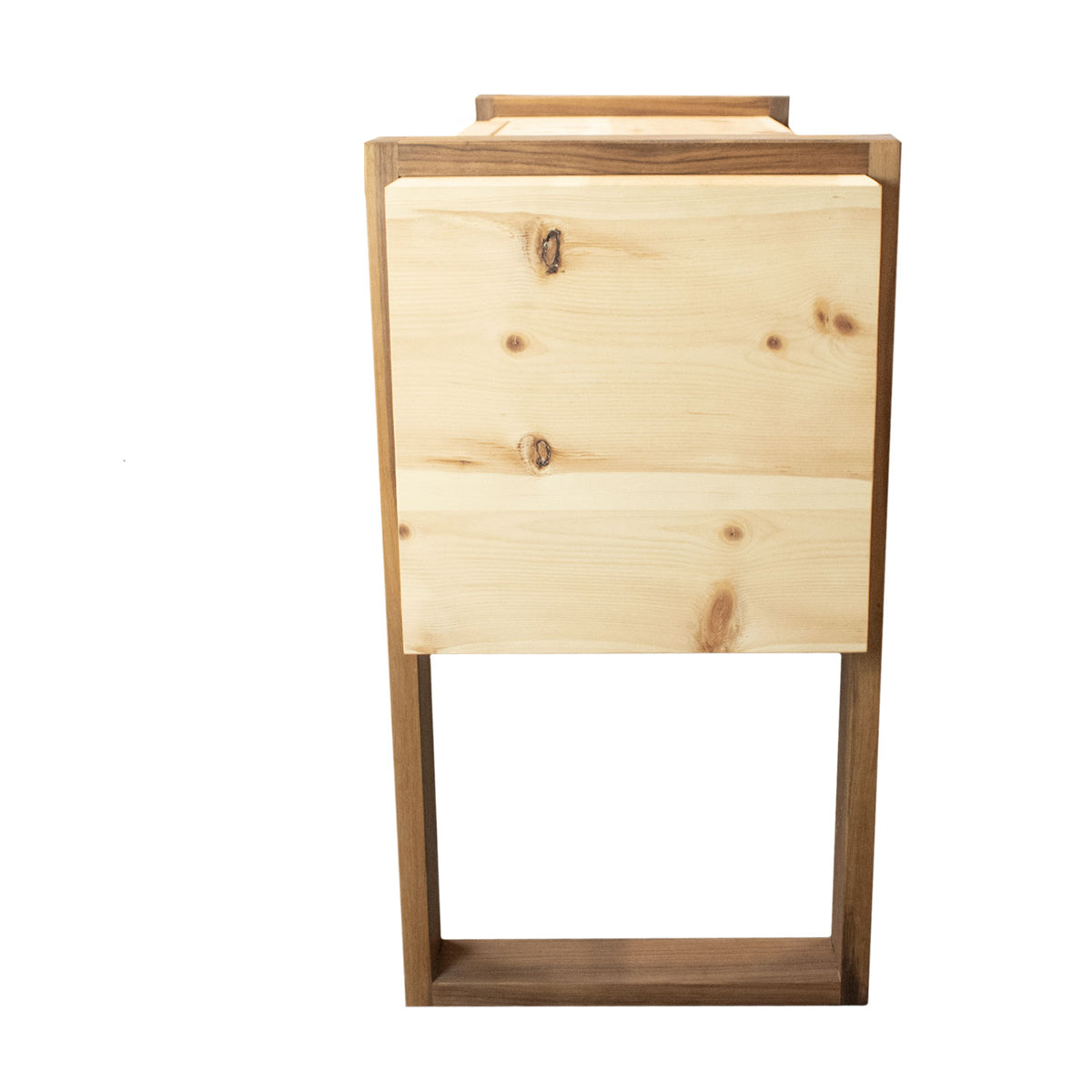 Sideboard 'Ahrn' | Zirbe roh | B 120 x T 37,5 x H 78 cm | Rahmen in Nuss | Made in Austria