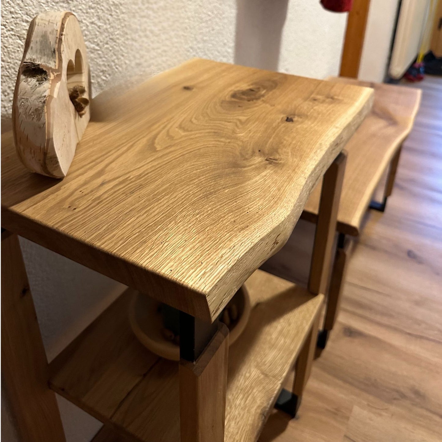 Garderobe 'Waldkante' | verschiedene Ausführungen | Eiche massiv | 2 x geölt | Eisenkuven schwarz | Made in Austria