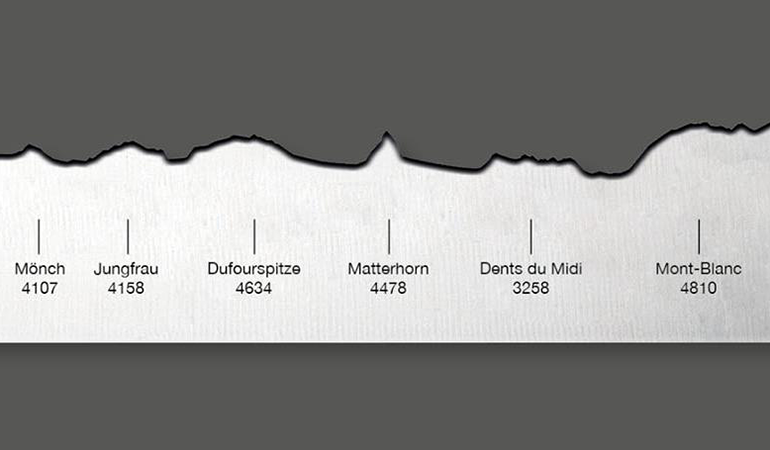 Brotmesser 'Best of Switzerland' | mit Panoramaschliff | handgemacht | Aus Rockwell-Stahl mit Nussholzgriff | Made in Switzerland
