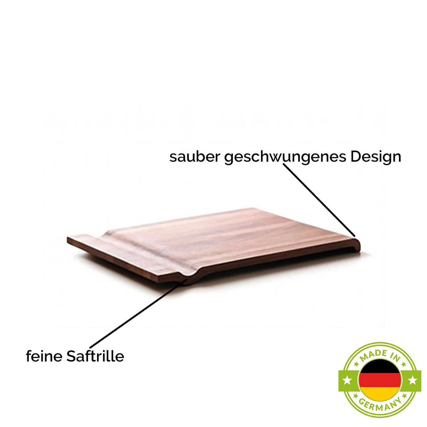 Schneidbrett aus Nussholz - 'First Cut' 33x23x2 cm