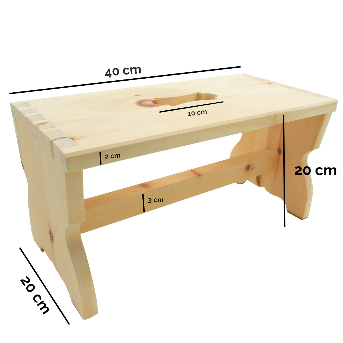 Schemel aus Zirbenholz | Tischlerhandwerk aus der Steiermark | 40x20 cm