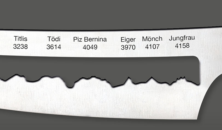 Käsemesser 'Best of Switzerland' | mit Panoramaschliff | Griff aus Palisanderholz | Made in Switzerland