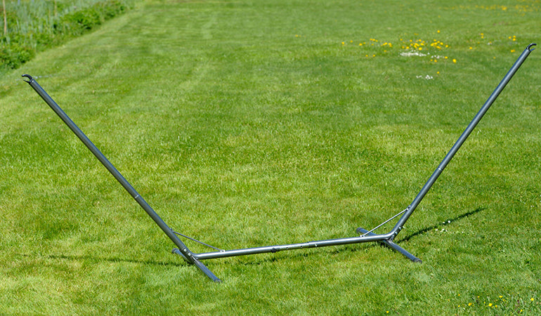 Hängemattengestell Sumo Grande | L 320-380 x H 132 x B 107 cm | längenverstellbar | für extra große Hängematten | pulverbeschichtet und kratzsicher | Made in Germany